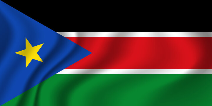 Flag of South Sudan. Sudanese national symbol in official colors. Template icon. Abstract vector background