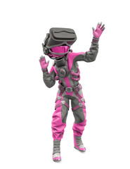 astronaut girl on vr