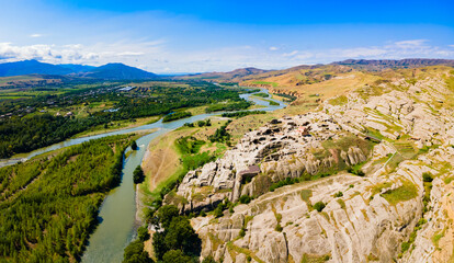 Uplistsikhe ancient rock town in Georgia © saiko3p