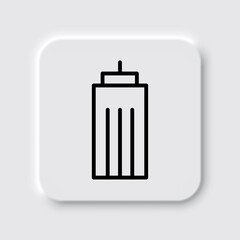 Building icon, vector. Flat design. Neumorphism design.ai