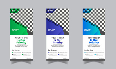 Medical Healthcare roll-up banner and standee medical banner design template