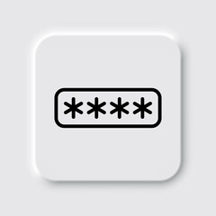 Password simple icon vector. Flat design. Neumorphism design.ai