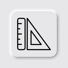 Ruler simple icon, vector. Flar design. Neumorphism design.ai