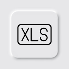 XLS simple icon vector. Flat design. Neumorphism design.ai