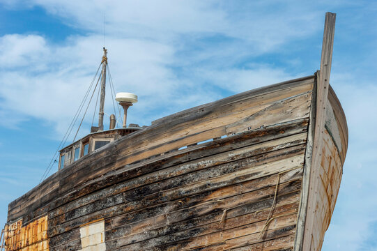 OLD WOODEN BOAT,VILLAJOYOSA,ALICANTE,SPAIN