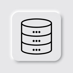 Database simple icon vector. Flat design. Neumorphism design.ai