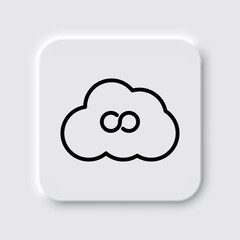 Infinity, cloud simple icon vector. Flat design. Neumorphism design.ai