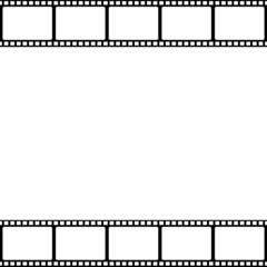 Film strip frame isolated on white background. Tape photo film strip icon, video film strip roll. Vector illustration