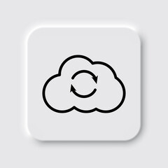 Loading, cloud simple icon vector. Flat design. Neumorphism design.ai