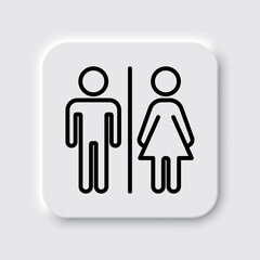 Man, woman simple icon vector. Flat design. Neumorphism design.ai
