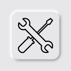 Repair simple icon vector. Flat design. Neumorphism design.ai