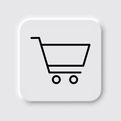 Shopping cart simple icon vector. Flat design. Neumorphism design.ai