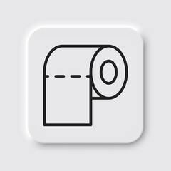 Toilet paper simple icon vector. Flat design. Neumorphism design.ai
