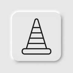 Traffic cone simple icon vector. Flat design. Neumorphism design.ai