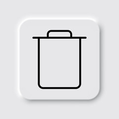 Trash simple icon vector. Flat design. Neumorphism design.ai