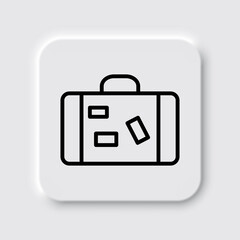 Travel bag simple icon vector. Flat design. Neumorphism design.ai