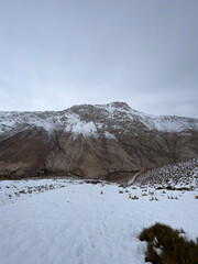 snow covered mountains