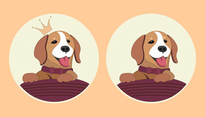 A cartoon illustration of a brown dog puppy is placed in a circle. Label