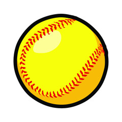 yellow softball ball sport icon