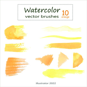 10 Watercolor brushes for illustrator