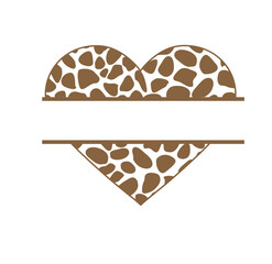 animal print heart name frame png, animal heart svg, cheetah heart svg, heart svg, love svg, heart name frame, monogram svg, name frame svg
