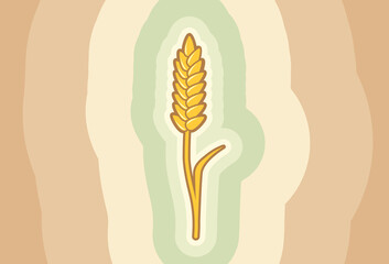 Vector vintage poster of wheat ear. Illustration of wheat ear in retro style.