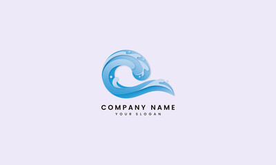 Abstract Wave Ocean logo design