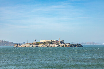 alcatraz island seen from San Francisco downtown