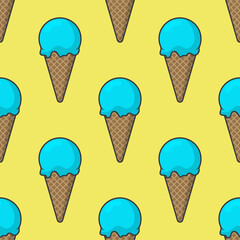 Ice cream seamless pattern. Summer vector background
