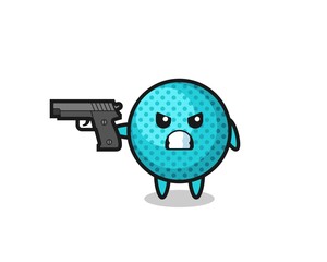 the cute spiky ball character shoot with a gun