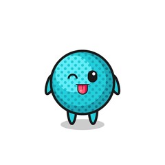 cute spiky ball character in sweet expression while sticking out her tongue