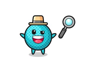 illustration of the spiky ball mascot as a detective who manages to solve a case