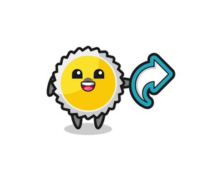 cute saw blade hold social media share symbol
