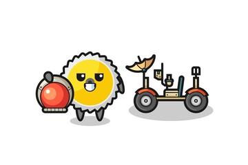 the cute saw blade as astronaut with a lunar rover