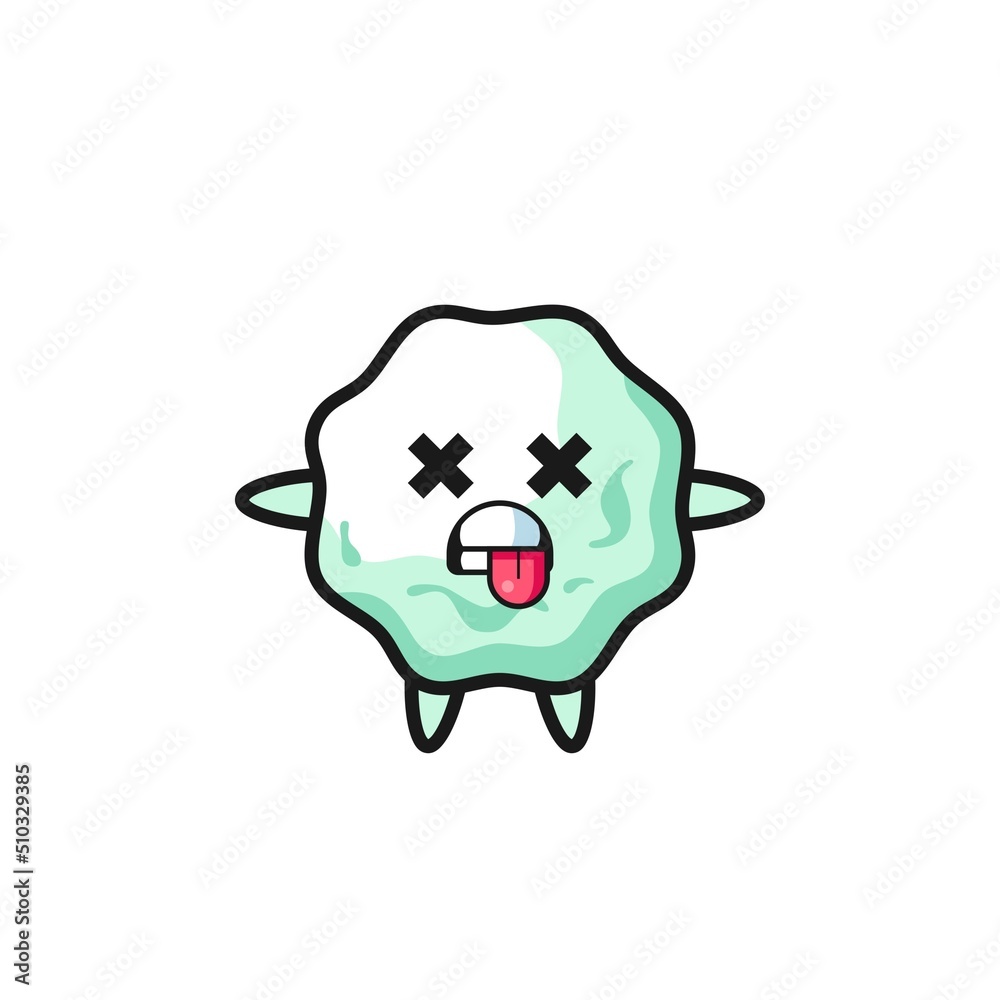 Poster character of the cute chewing gum with dead pose