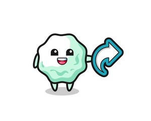 cute chewing gum hold social media share symbol