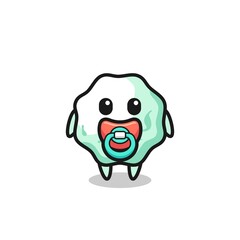 baby chewing gum cartoon character with pacifier
