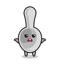 spoon mascot character saying I do not know