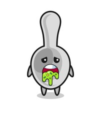 the cute spoon character with puke