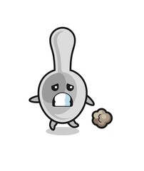 illustration of the spoon running in fear