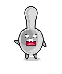 cute spoon cartoon in a very angry pose