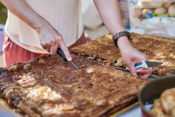 Empanada gallega. Typical stuffed pastry from Spain.