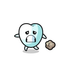 illustration of the tooth running in fear
