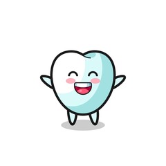 Obraz na płótnie Canvas happy baby tooth cartoon character