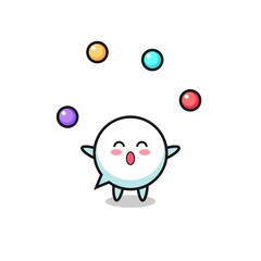 the speech bubble circus cartoon juggling a ball