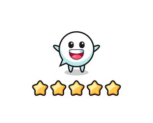 the illustration of customer best rating, speech bubble cute character with 5 stars