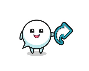 cute speech bubble hold social media share symbol