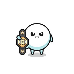 speech bubble mascot character as a MMA fighter with the champion belt