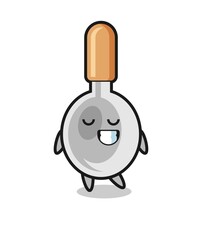 cooking spoon cartoon illustration with a shy expression