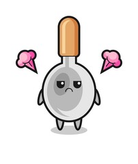 annoyed expression of the cute cooking spoon cartoon character